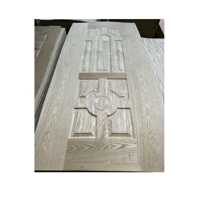 Natural Wood Red Oak Veneer HDF Door Skin From Linyi