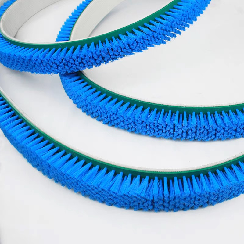 Long Customized Industrial Nylon Bristle Flexible Flat Belt Strip Brush
