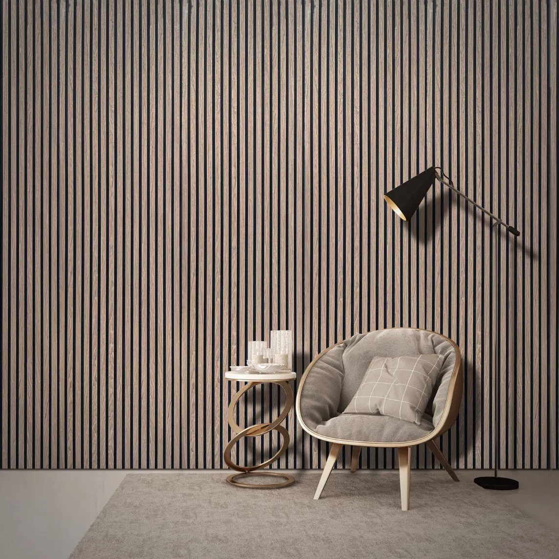 Th-Star 3D Acoustic Pet Felt Wooden Wall Panel