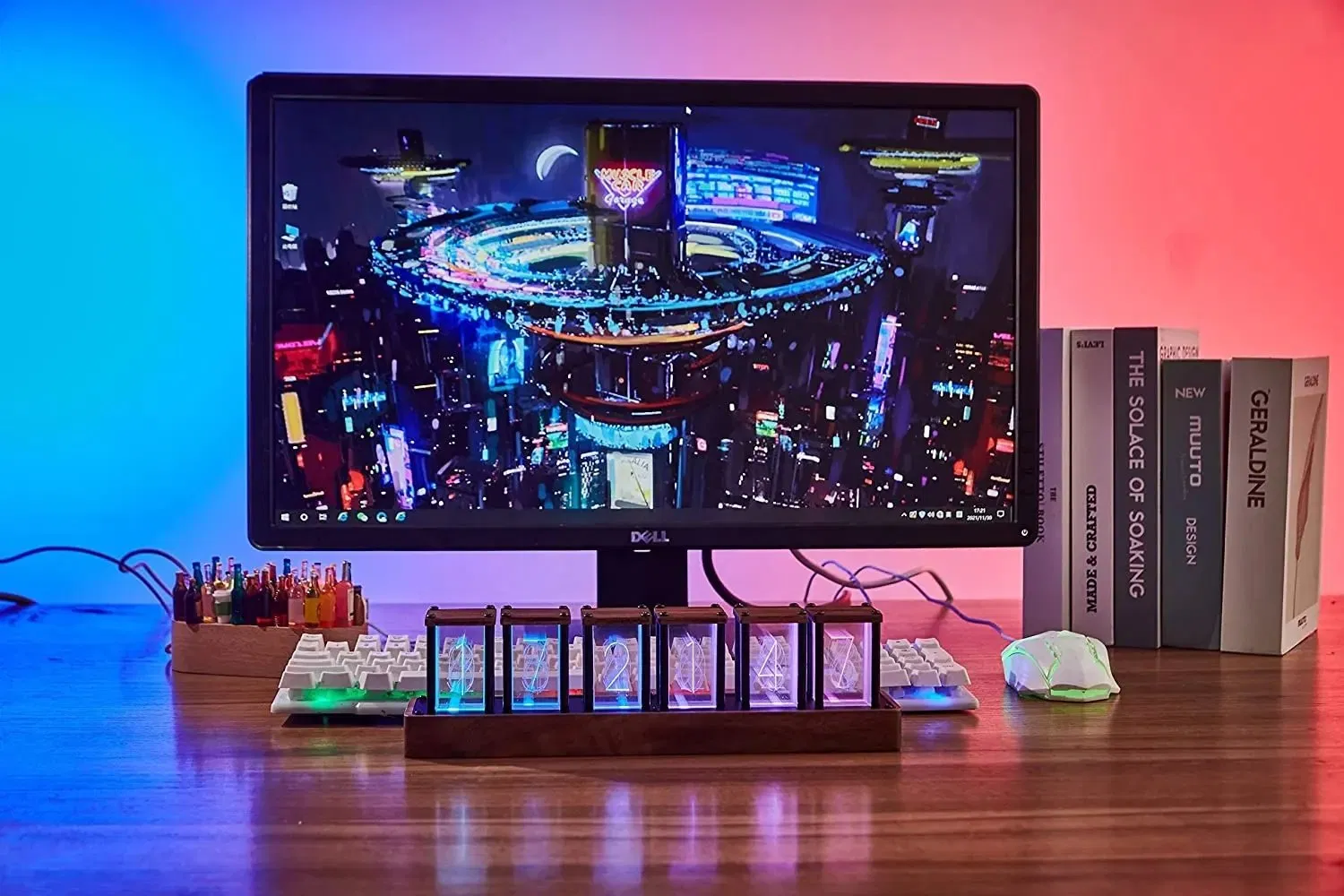 Fashion DIY LED Digital Luxury LED Creativity Nixie Tube Night Light Table Clock