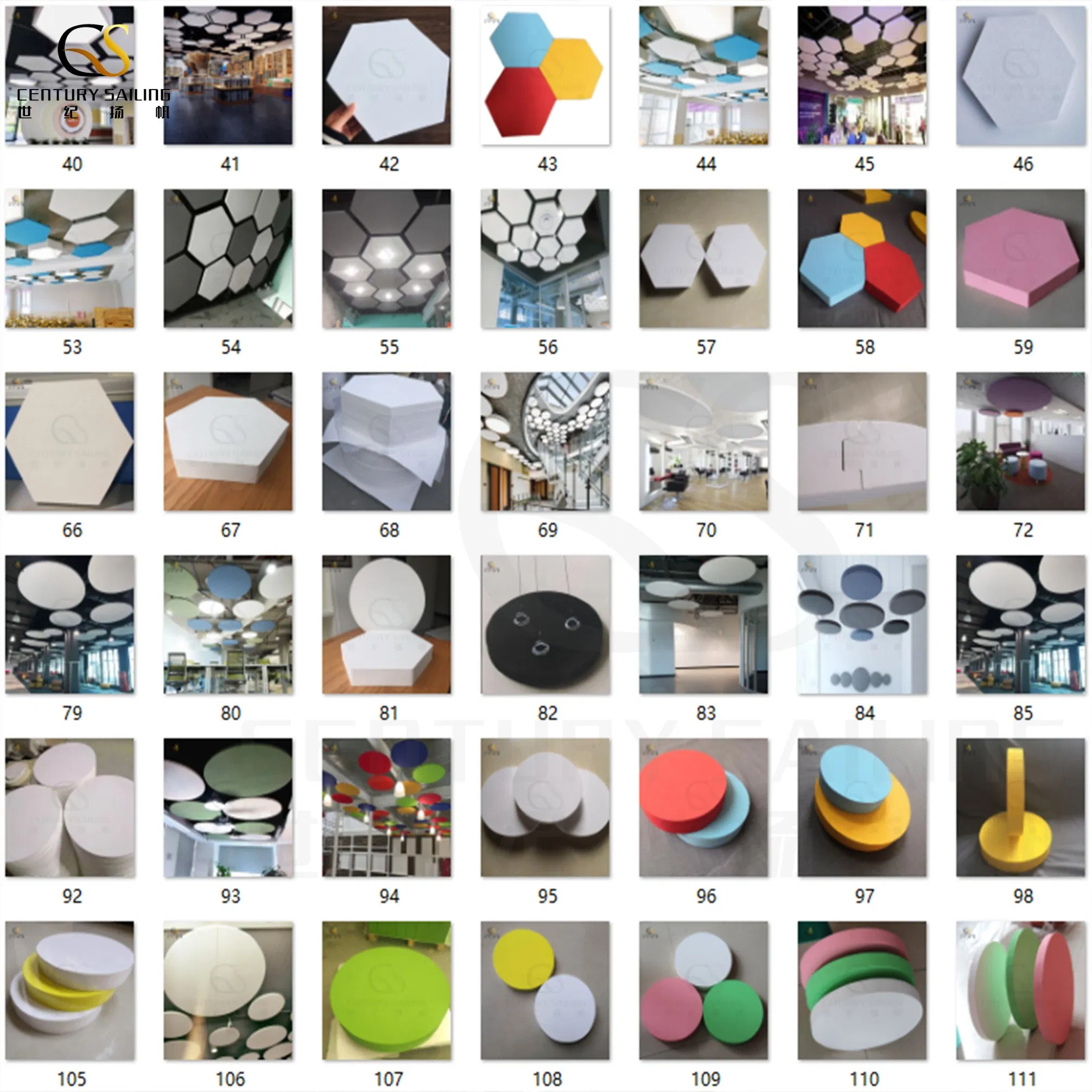 New Style Sound Absorbing Fiberglass Acoustic-Board Ceiling Panel Cloud Ceiling Panel Manufacture