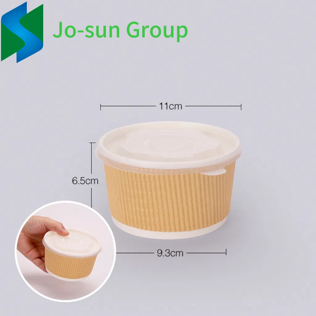Jo-Sun Disposable Recyclable Kraft Corrugated Bowl and Soup Bucket