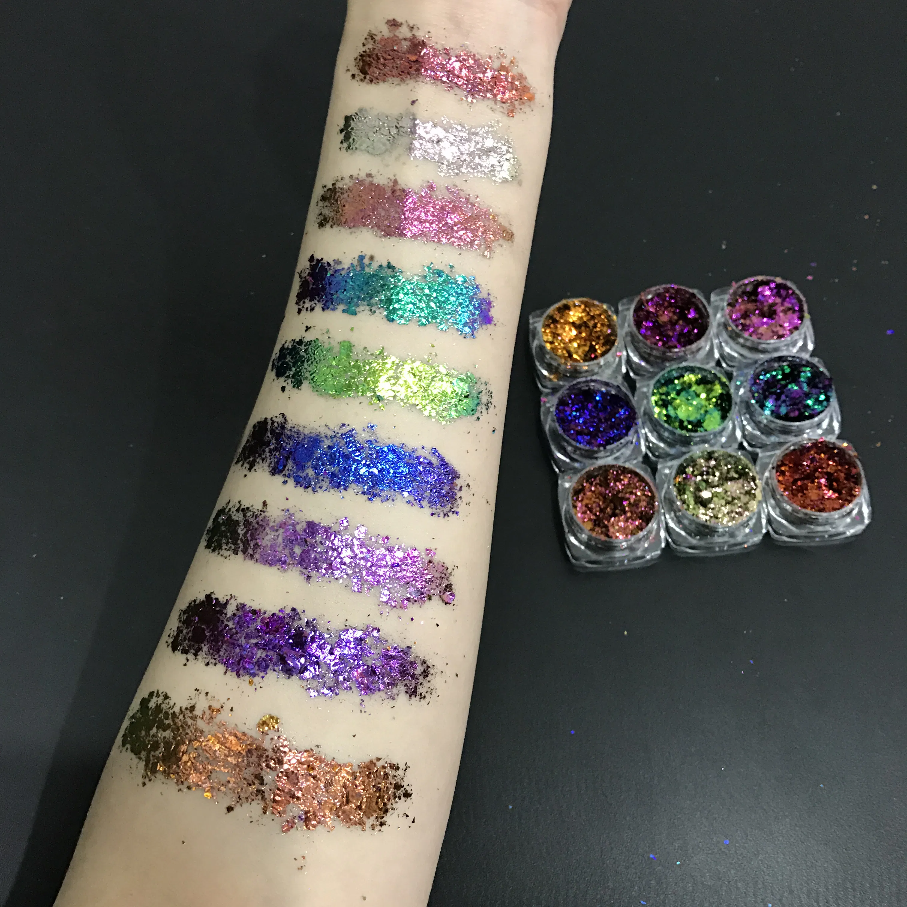 Cosmetics Color Shift Glitter for Eyeshadow Face Body Chameleon Chunky Pigments