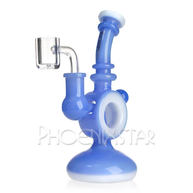 Phoenix Star New Style 7 Inches Recycler Oil Rig with Showerhead Perc Glass Water Pipe Smoking Accessories