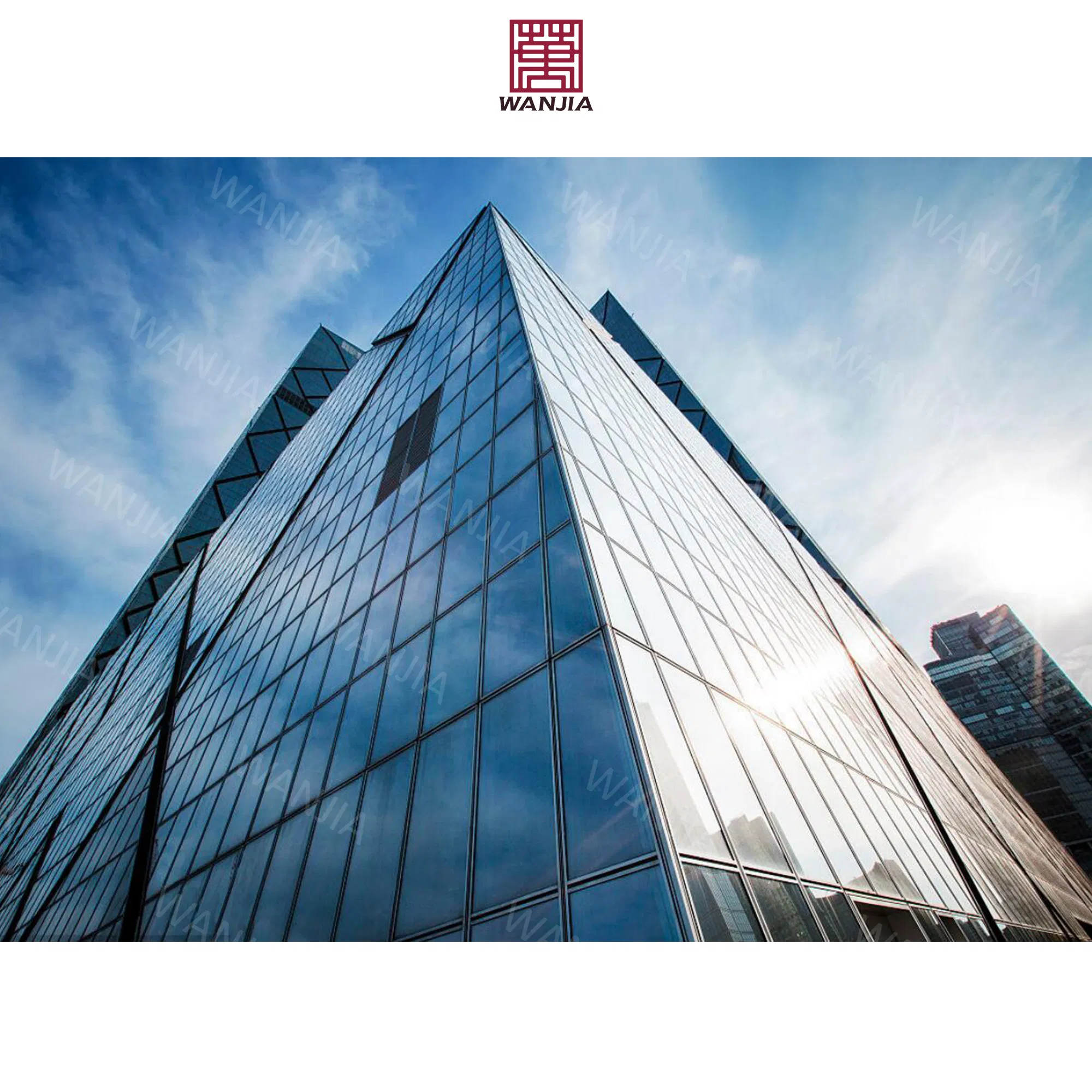 Premium Double Mirror Glass Aluminum Curtain Wall for Commercial Buildings