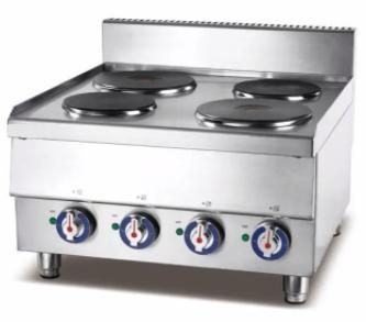 Commercial Square Stainless Steel Electric 4 Hot Plate Counter Top Cooker