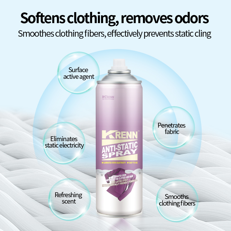 Krenn Custom Household Care Products Eliminate Static Electricity Antistatic Spray Aerosol Anti-Static Spray for Clothes