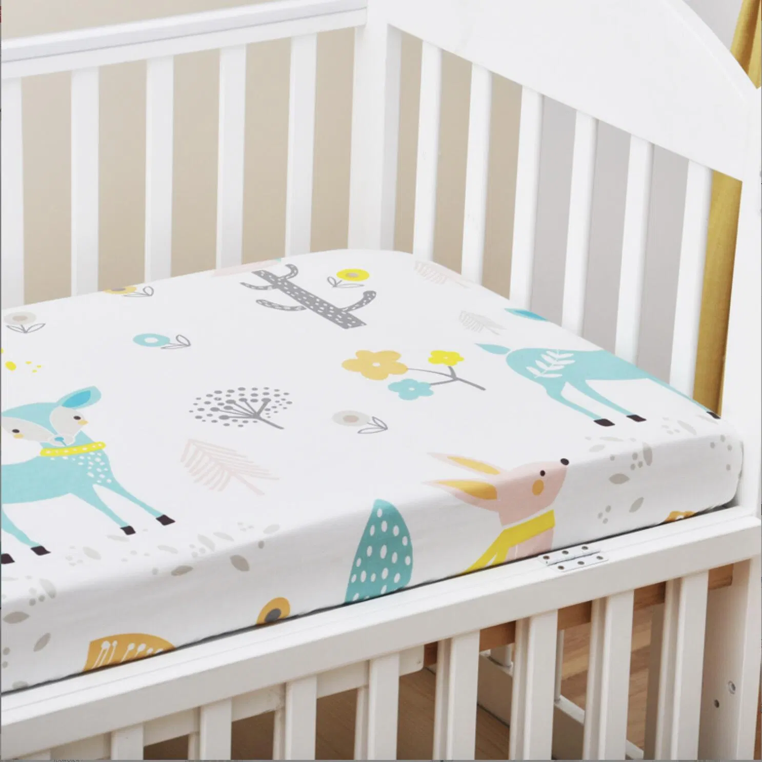 52X28"+9" Depth Bamboo Muslin Crib Fitted Sheet