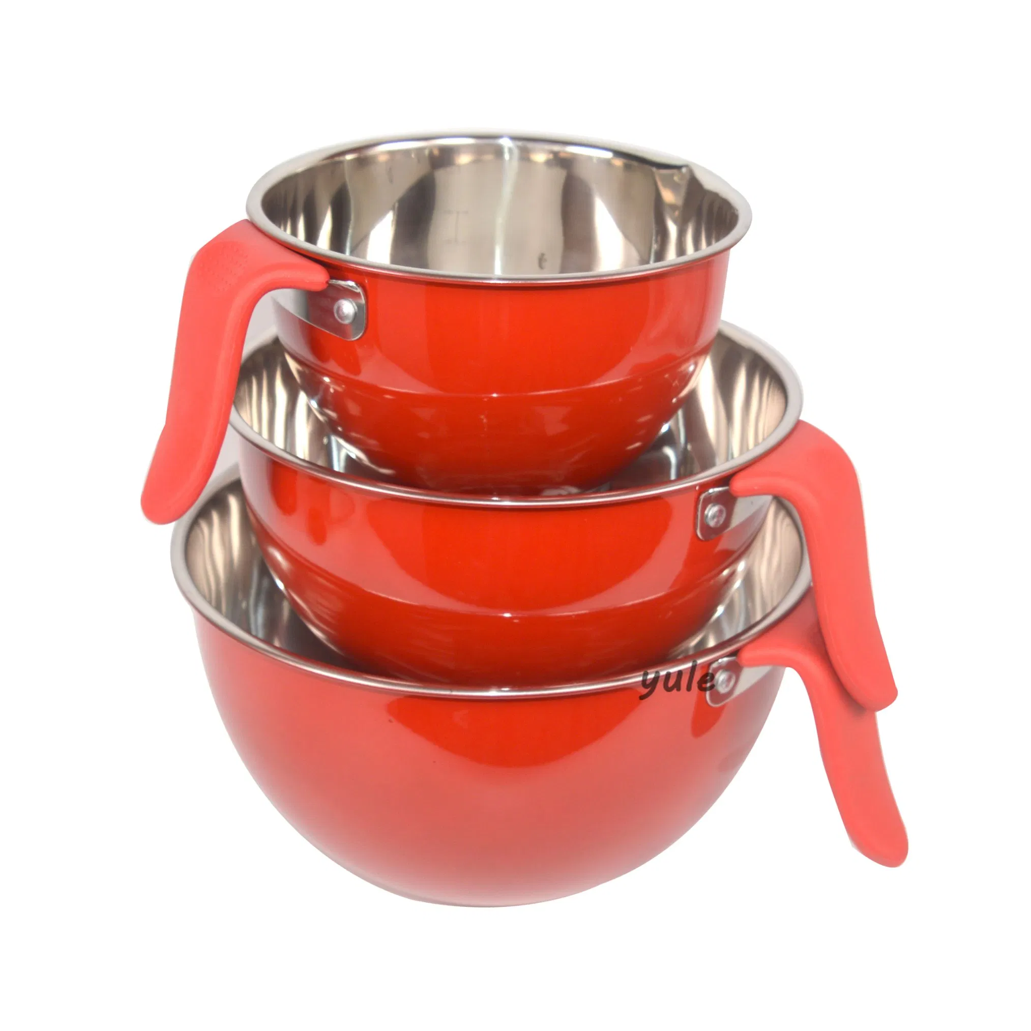 Colorful Kitchenware Salad Bowl Fruit Bowl Long Handles and 3 Graters Stocked Mixing Bowl