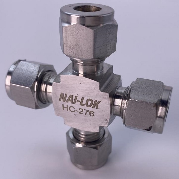 Nai Lok Hc276 Union Cross Four Way Pipe Joint Forged SS316 Tube Fittings Compression Cross