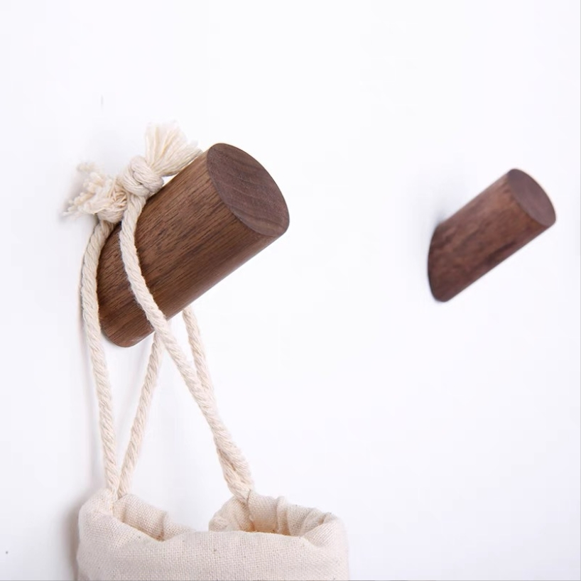 Round Wooden Clothes Coat Hanger Hook