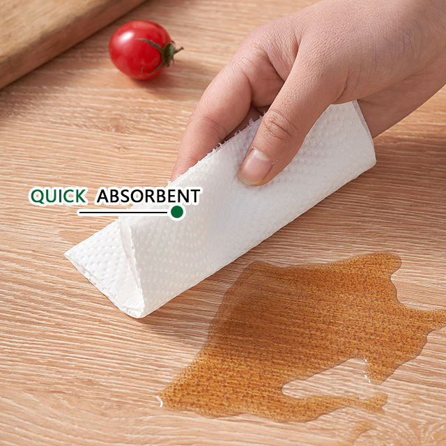 100% Virgin Wood Pulp High Absorbency Full Embossed Kitchen Paper Towel