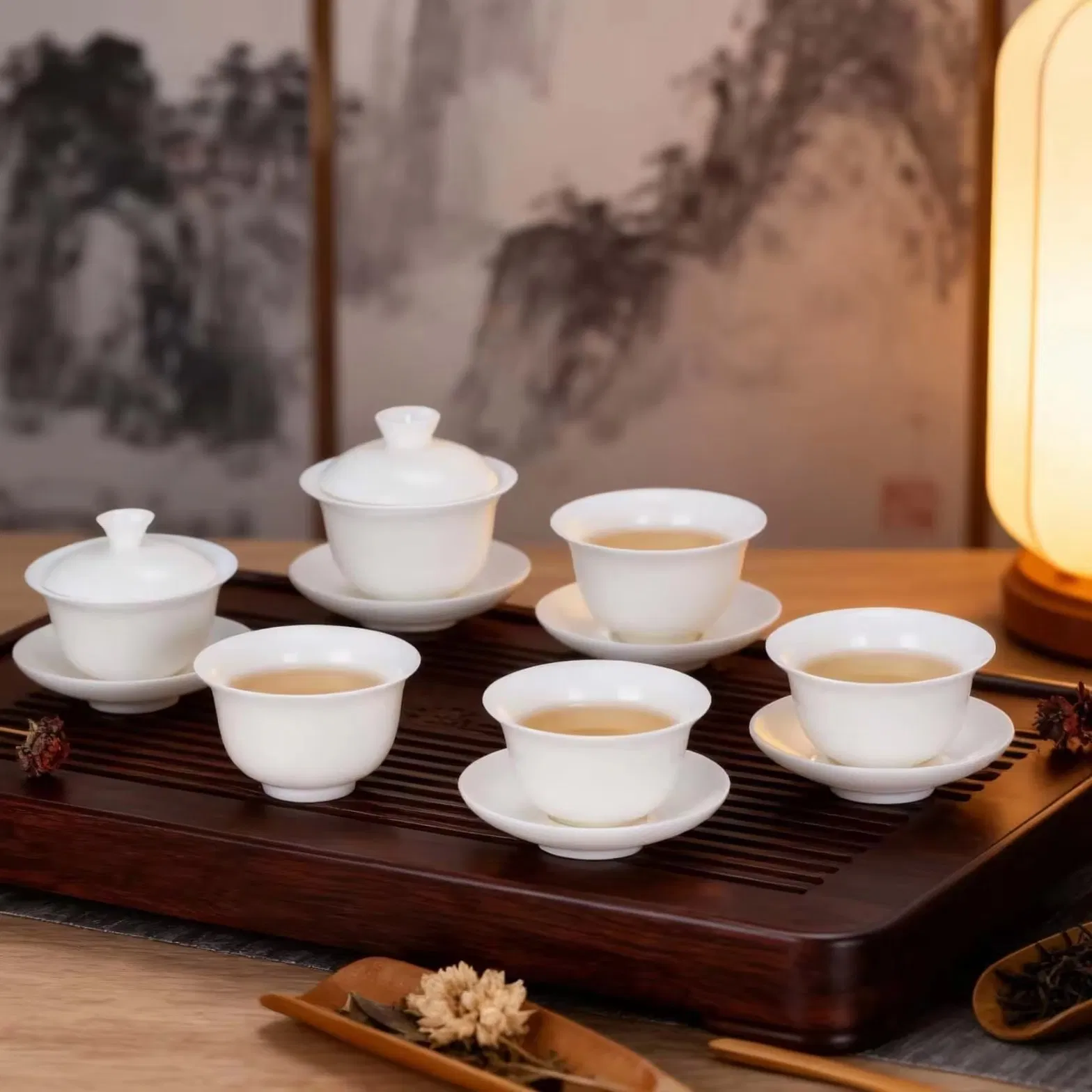 Traditional Gaiwan Teacup Ceramic Tea Cup Set Drinkware & Accessories Ceramic Cup Tea Set Home Decoration