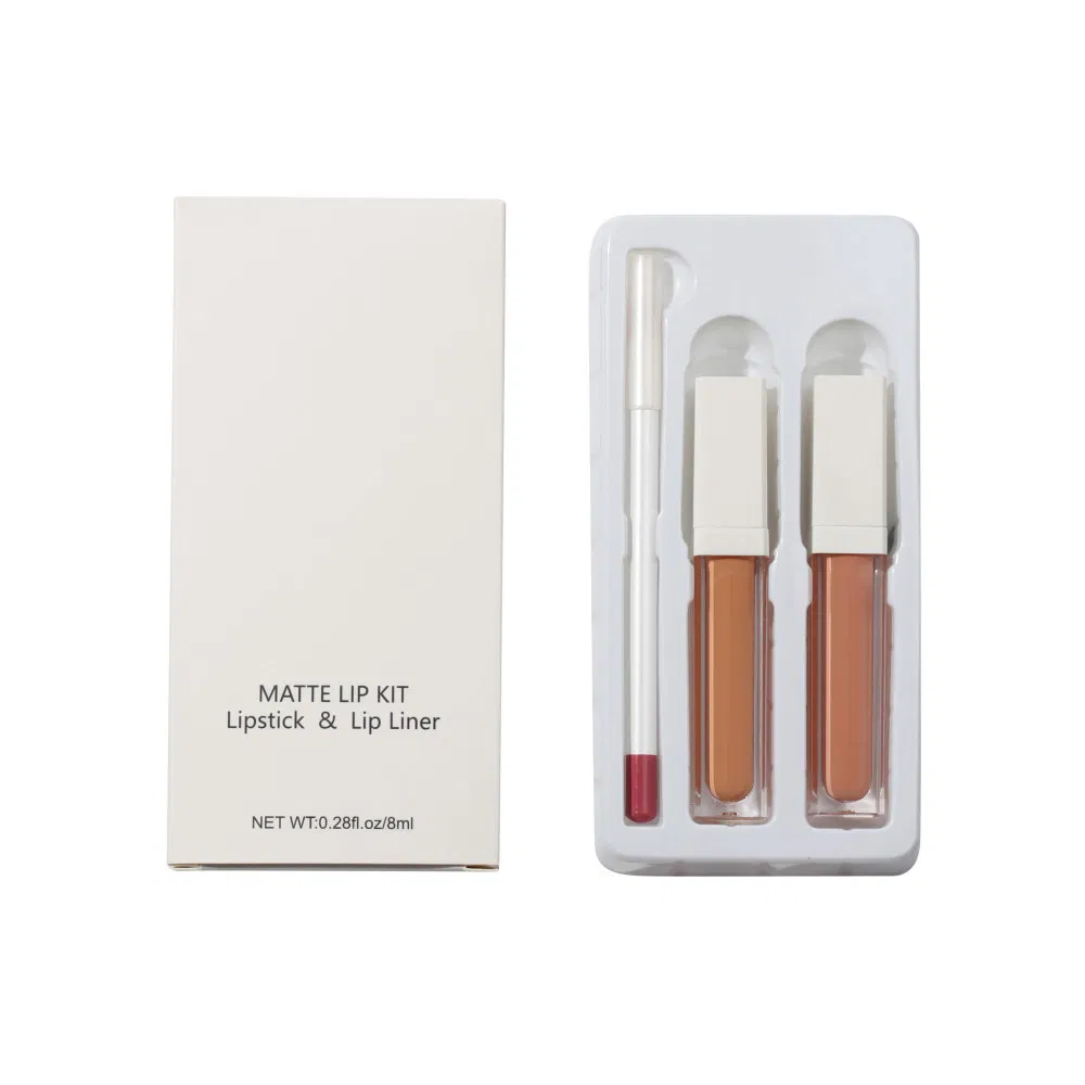 OEM 8 Color Non Stick Cup Matte Lipstick Lip Liner Pen Combination 3PCS Set Lip Gloss