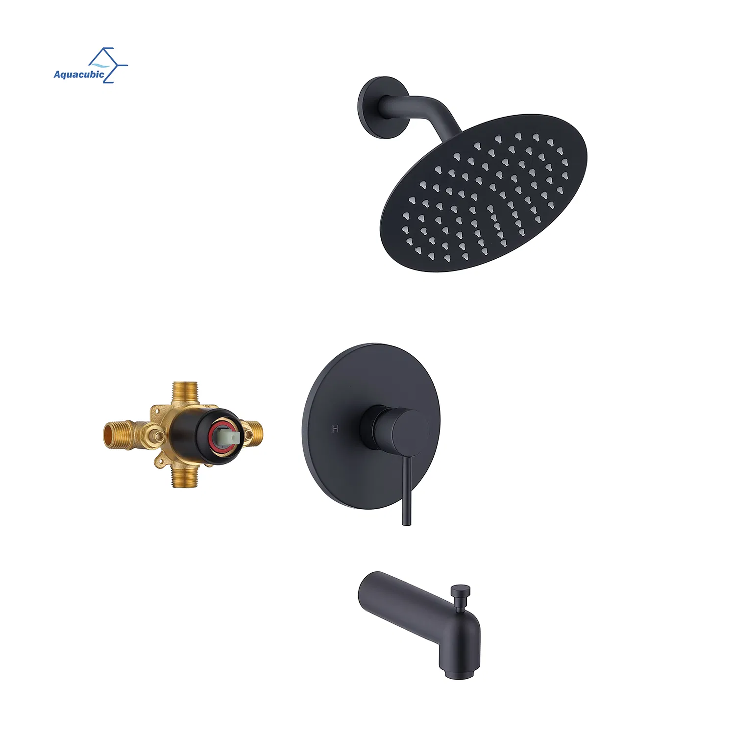 Single Handle 304 Stainless Steel Pressure Balance System Bathroom Shower Faucet with Solid Brass Rough-in Valve