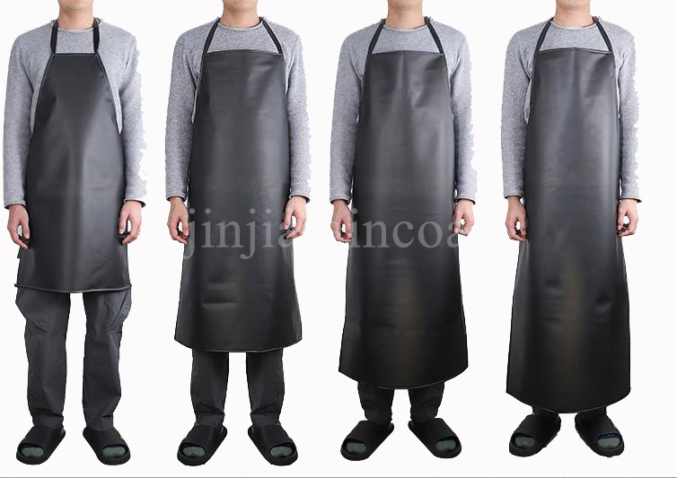 Custom Adults Cleaning Black PVC Waterproof Apron High Quality Plastic Kitchen Apron