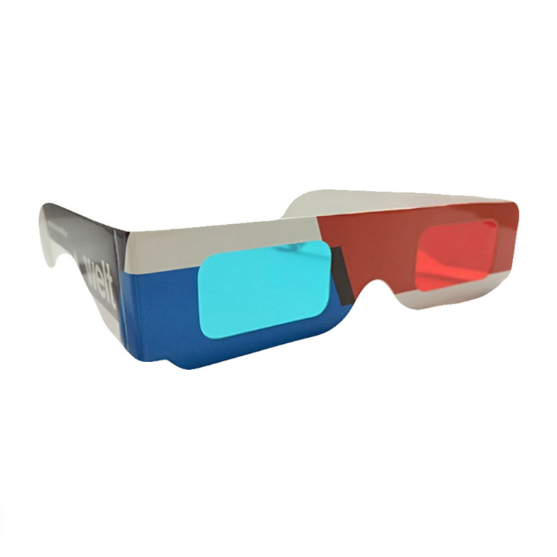 Paper Frame 3D Glasses Red Blue / Cyan Color Custom Design Promotional Gifts Disposable Cardboard Paper Glasses