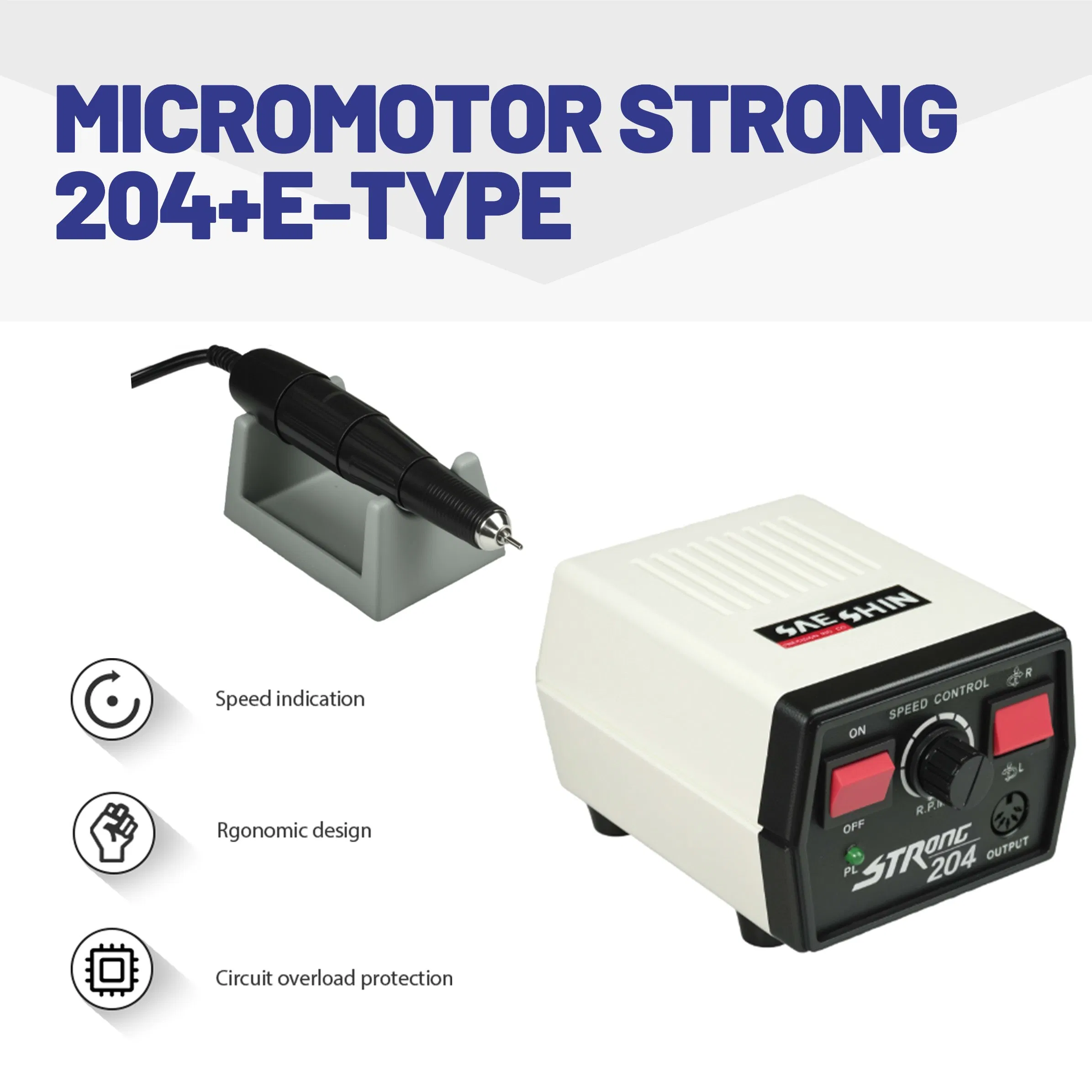 Strong 204+102L 65W 35000rpm Dental Micro Motor Nail Drill Machine Polishing Machine