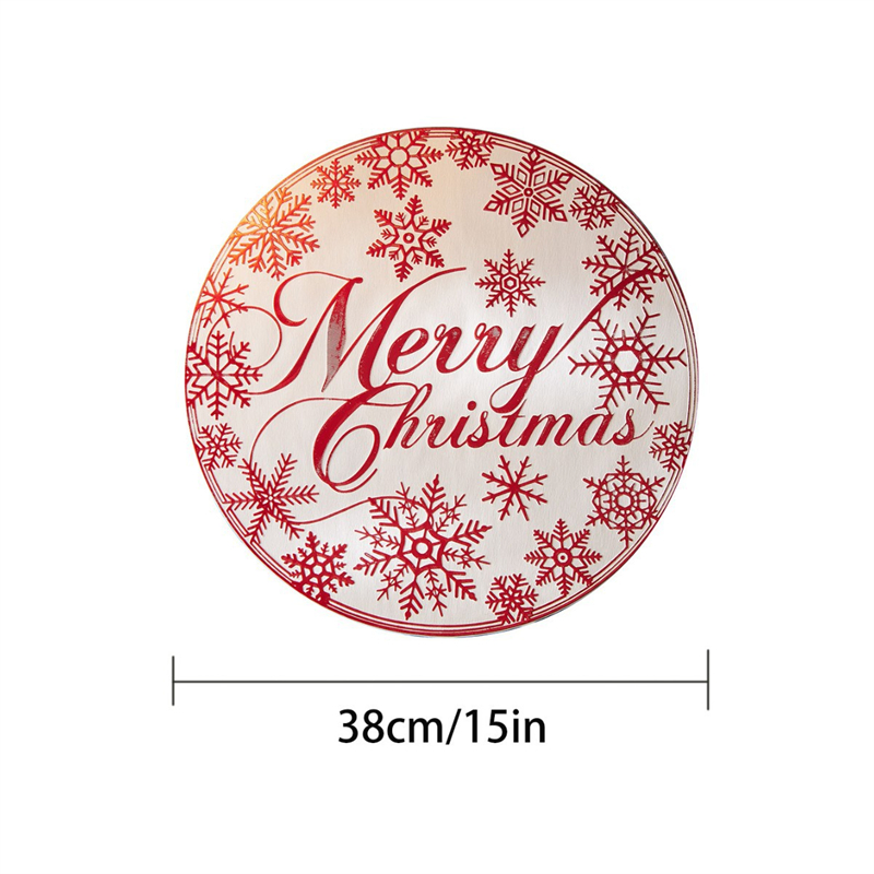 Christmas Home Placemats PVC Round Bow Waterproof Heat-Resistantsublimation Printed Table Mats