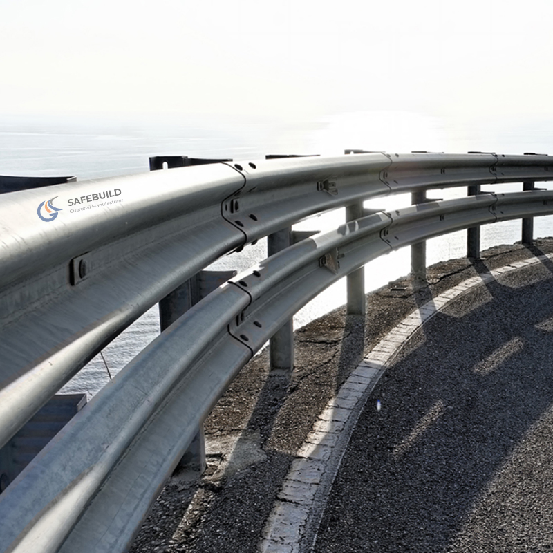 Factory Sales W Beam Highway Guardrails Traffic Barrier Q345b Steel Road Fence