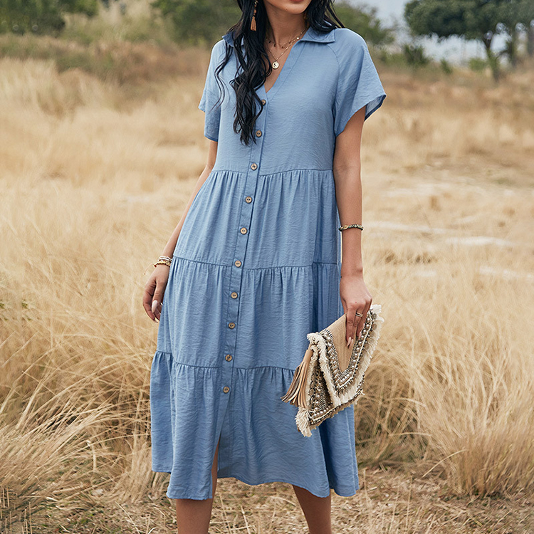 Рубашка женская весенняя плиссированная короткий рукав