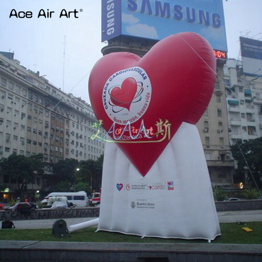 Custom Inflatable Advertising Heart Model Pop up Illuminated Hearts Mockup with LED Light for Wedding/ Valentine's Day/Promotion/Decoration