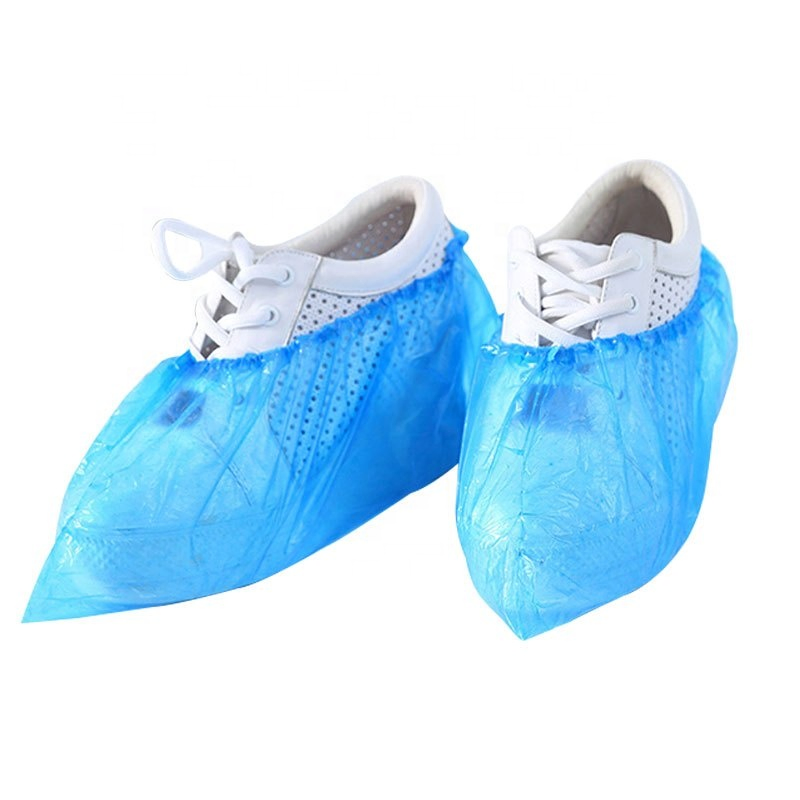 CPE Shoe Covers with Elastic Bands and Non-Slip Textured Soles for Sterile Work Environments