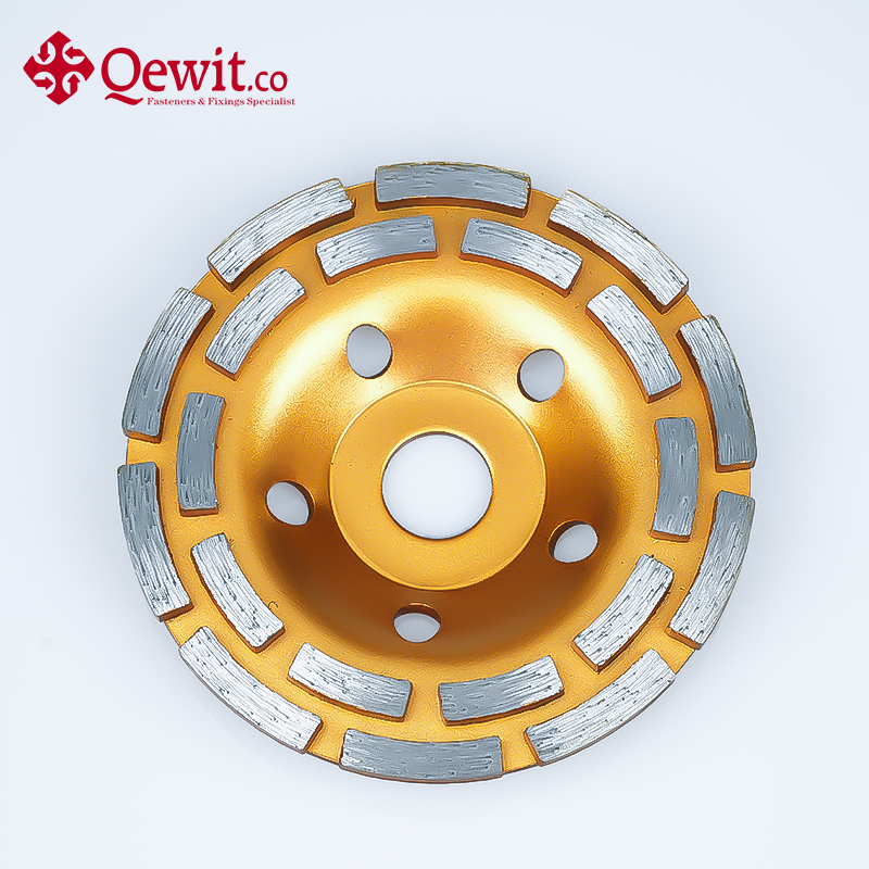 Black Double Row Diamond Cup Wheel - Perfect for Metal Grinding