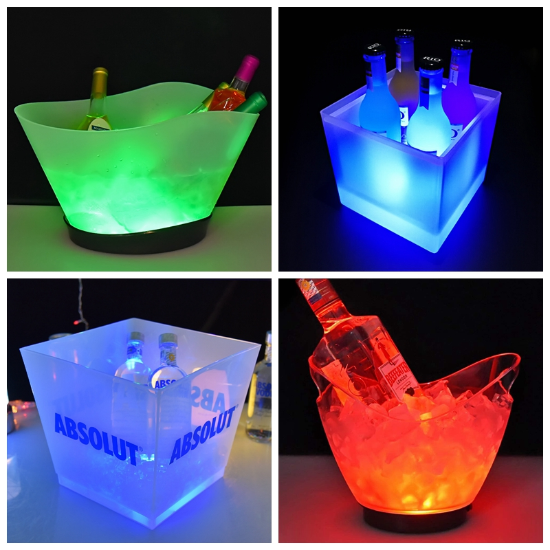 5L Glowing LED Drink Barware Wine Champagne Beer Ice Bucket for Bowman's Appleton Lone Star