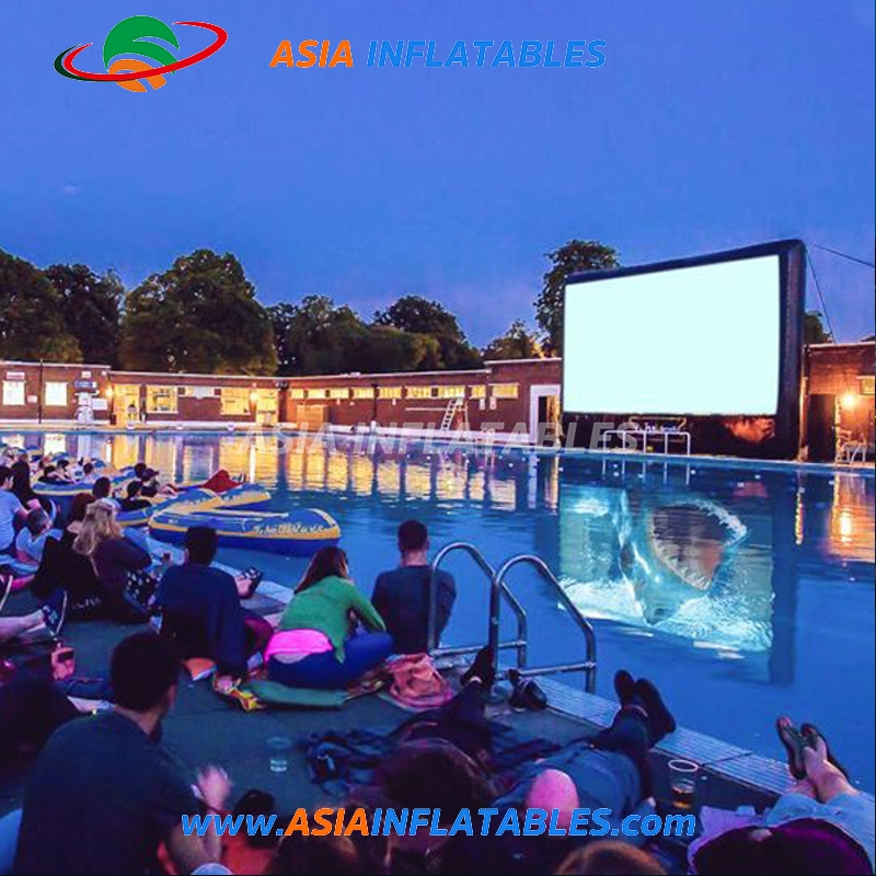 Giant Floating Sealed Inflatable Waterproof TV Movie Projection Screen