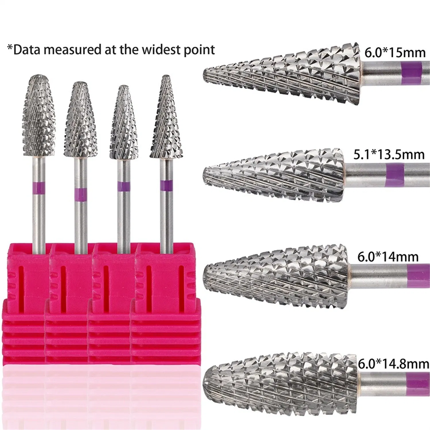 Upgraded Flame/Cone Bits Uncoated Professional Bits High Quality Customized Nail Burr Tungsten Carbide Nail Drill Bit