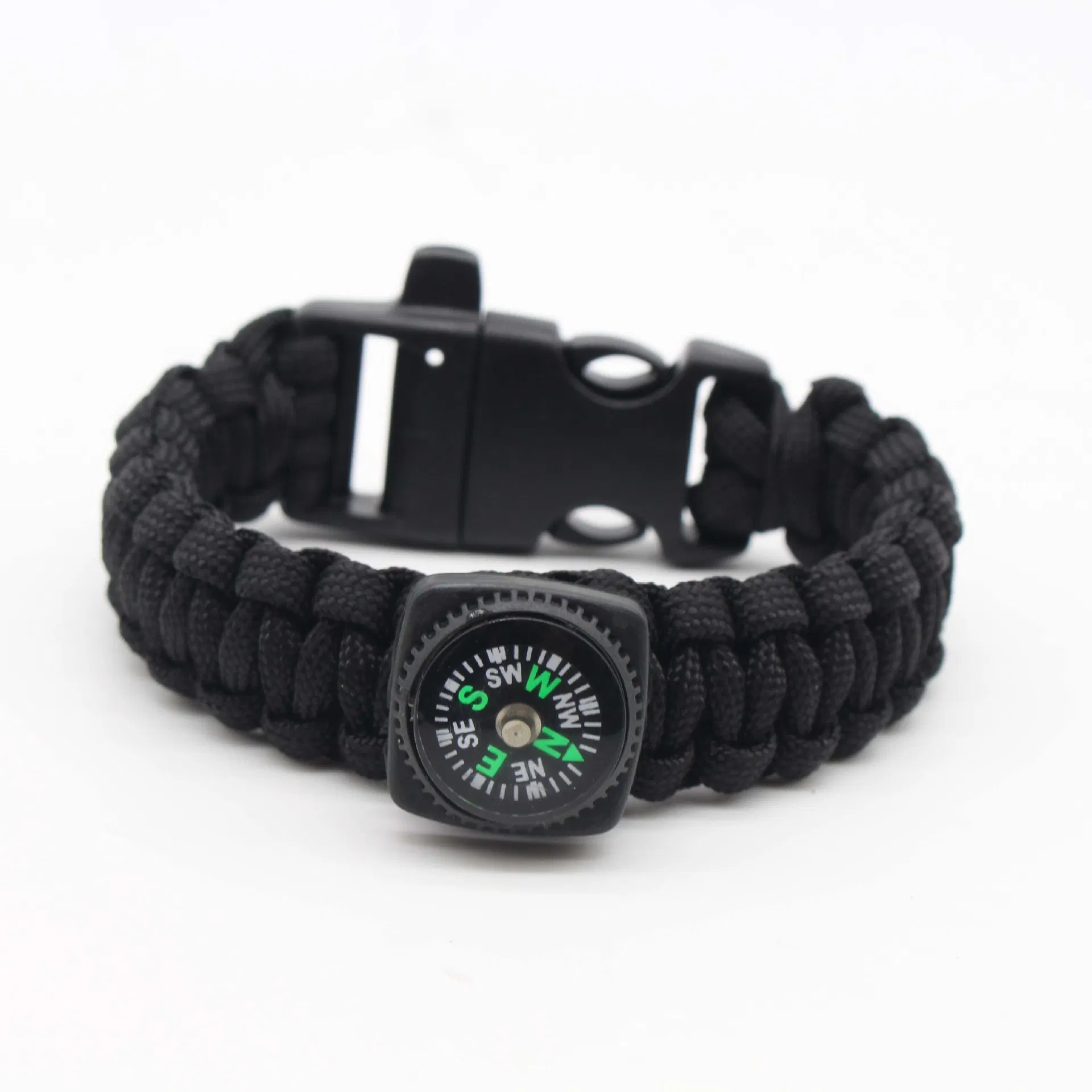 Outdoor Survival Bracelet with Paracord, Whistle, Compass for Camping and Hiking