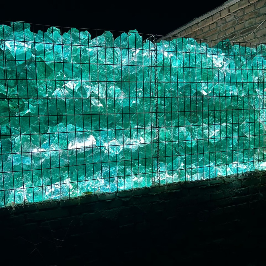 Large Slag Glass Rocks Blue Color Glass Stones for Home & Garden Decoration