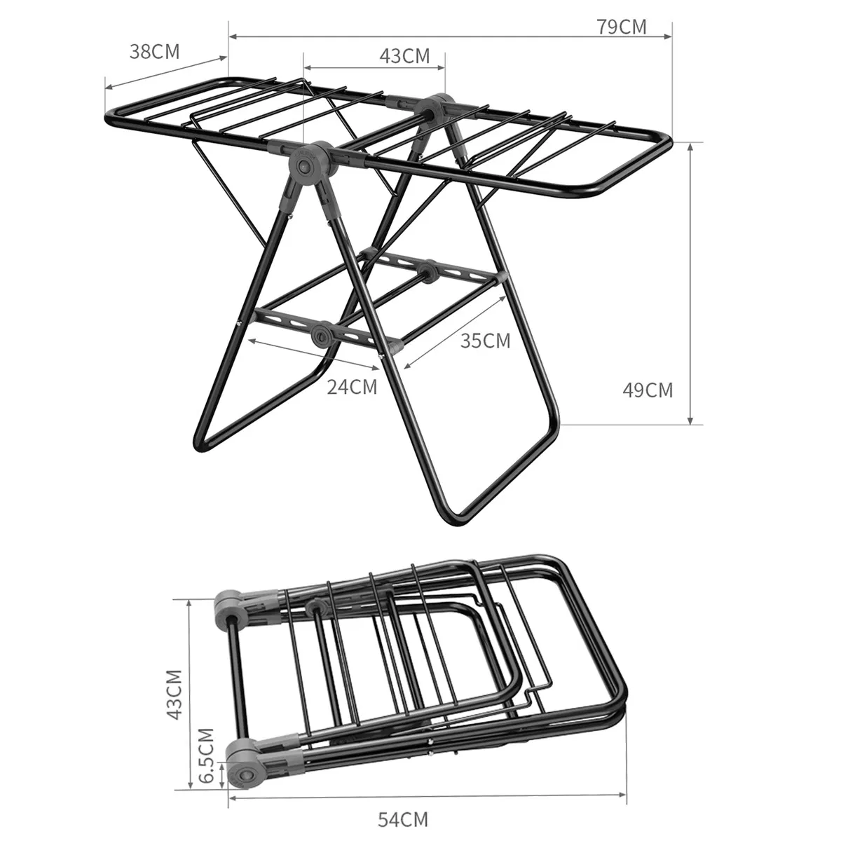 Clothes Drying Rack Folding Clothes Rail Clothes Horses Rack Stainless Steel Laundry Garment