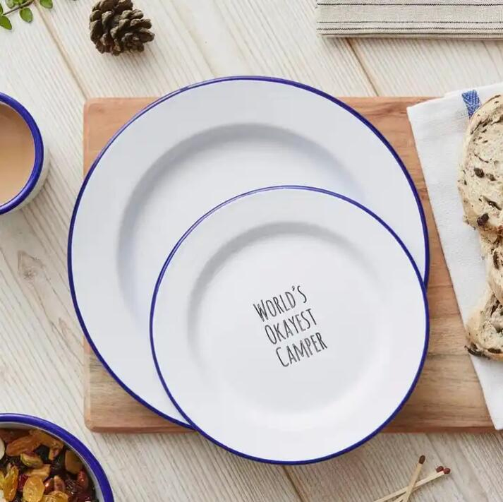 White Round Enamel Plate