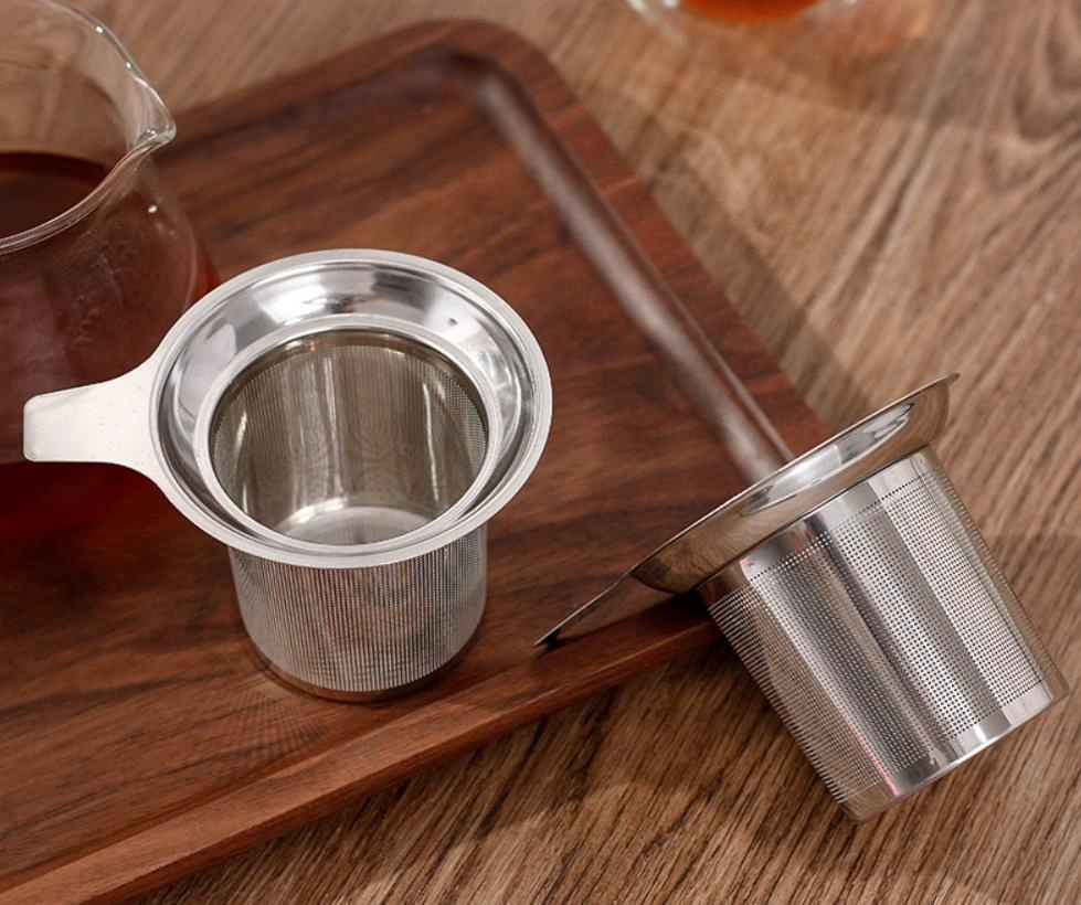 Ultra Fine 304 Food Grade Stainless Steel Mesh Tea Filter with Silicone Lid Stainless Steel Tea Infuser Mesh Basket Tea Strainer