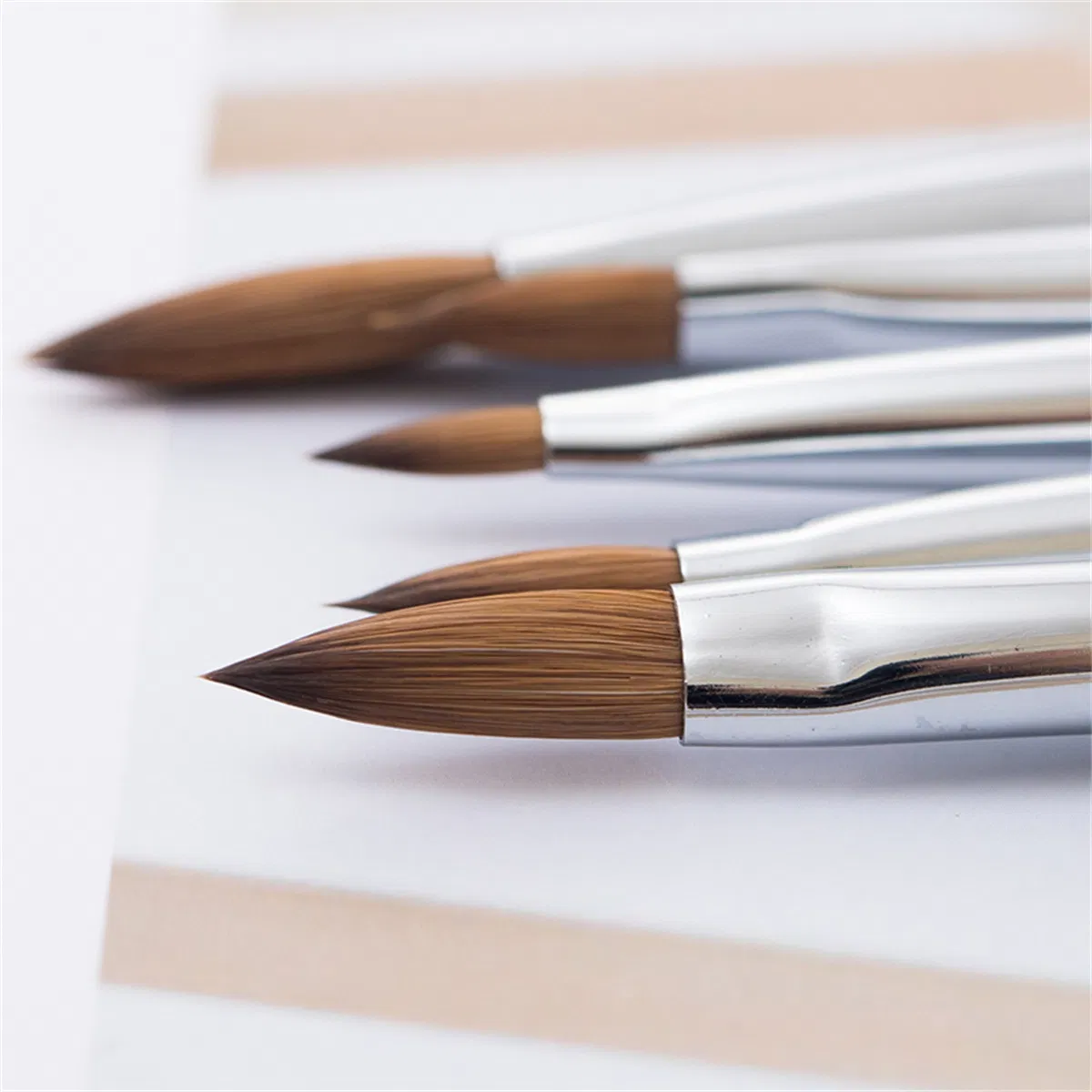 Hot Sell Design Multi Style 100 % Kolinsky Acrylic Nail Brush Metal Handle Nails Art Brush Acrylic Brush for Nails