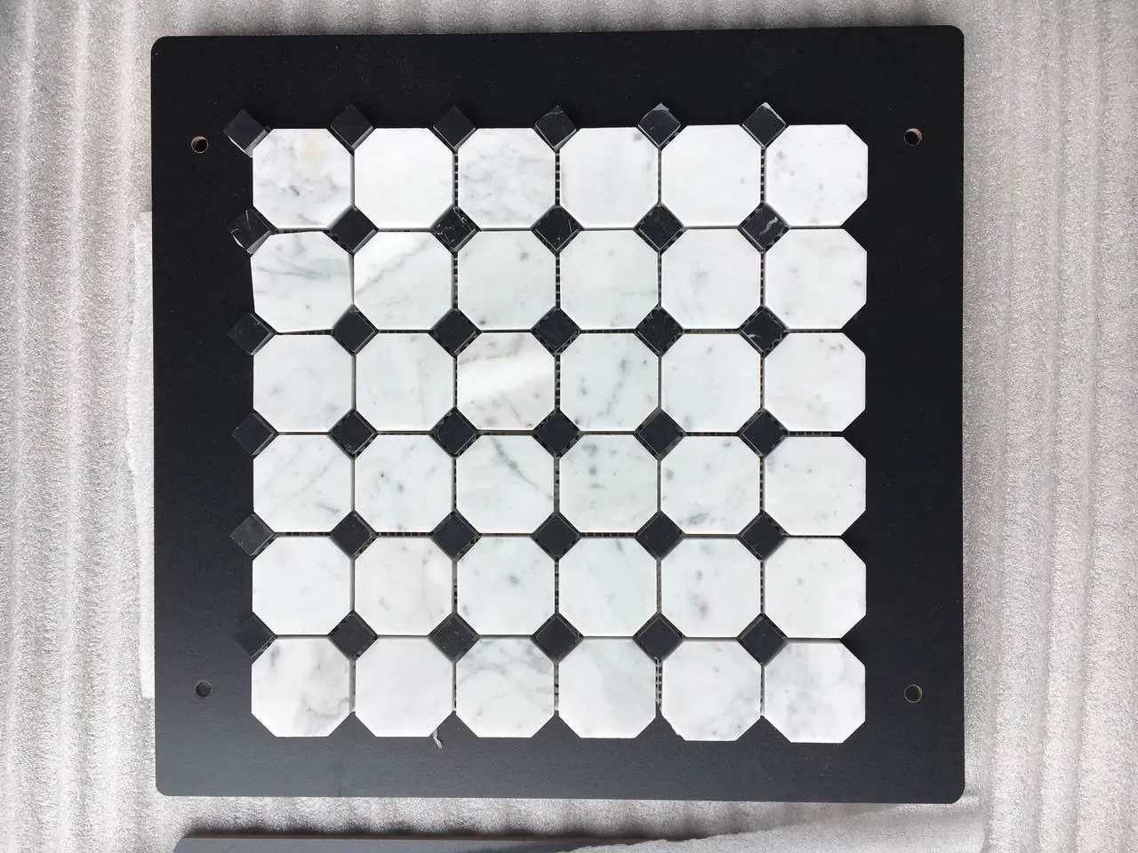 Imported Emperador Stone Mixed with Crema Marfil Marble Mosaic Tiles