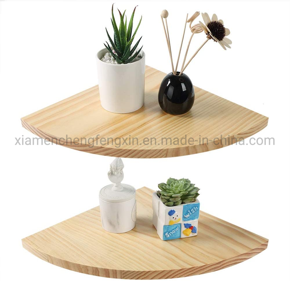 Corner Wall Shelf Set of 2, 12inch Corner Floating Shelves, Hanging Corner Shelf for Bathroom, Kitchen, Living Room, Bedroom, Solid Pine Wood