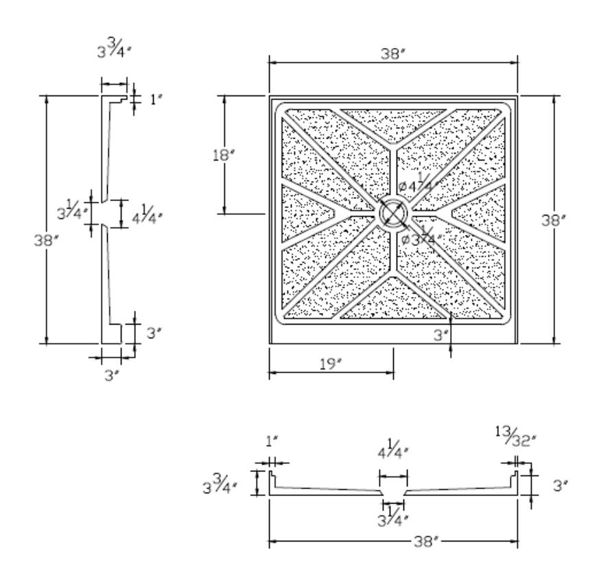 Cast Marble Cultured Marble Shower Base 38X38 Small Shower Pan for Hotel Apartment Projects