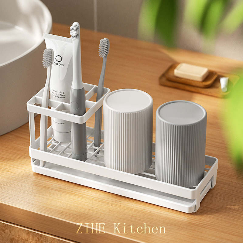 Japanese Toothbrush Holder Countertop Style Multi-Functional Bathroom Electric Toothbrush Holder