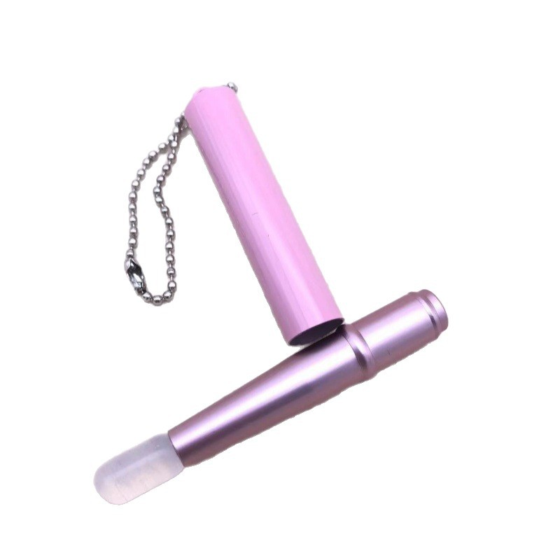 New Silicone Lip Brush with Cover with Vertical Head Lipstick Brush
