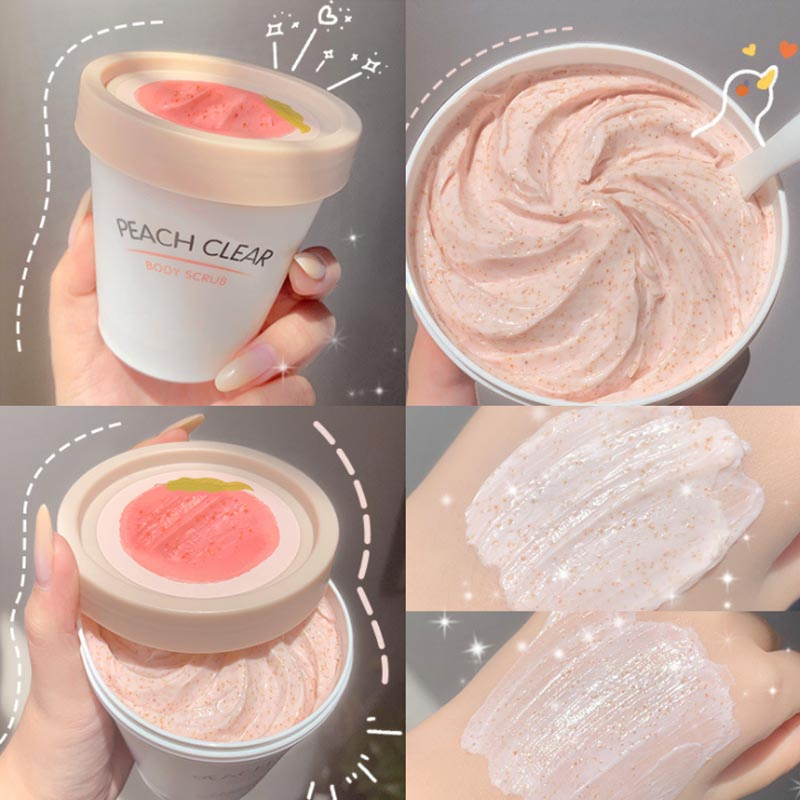OEM/ODM Natural Fruit Peach Soothing Chicken Skin Body Scrub
