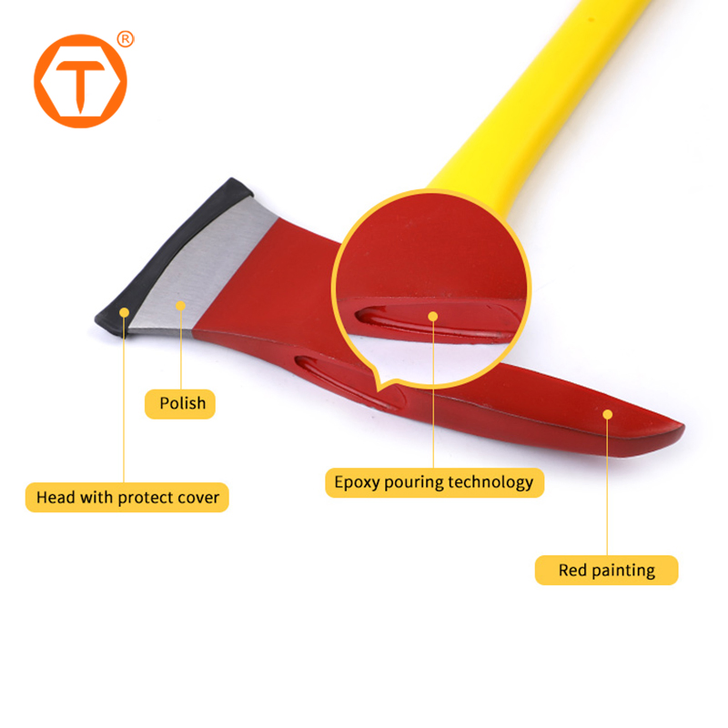 3.5lb High Carbon Steel Drop Forged Red Painting Fire Fireman Fiberglass Axe Head