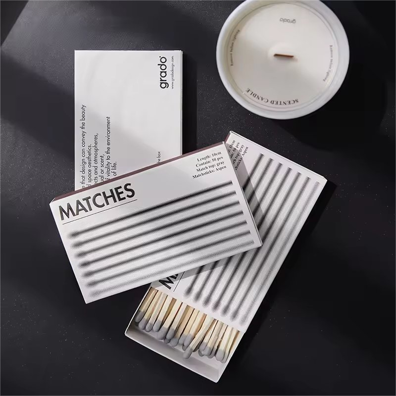 Hot Sell Scented Candle Special Match Box Creative Art Vintage White Head Cigar Extended Long Match