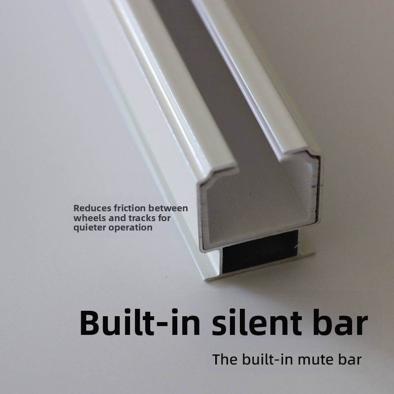 Telescopic Silent Dual-Track Aluminum Curtain Rail with Hook Gliding System, Top-Mounted