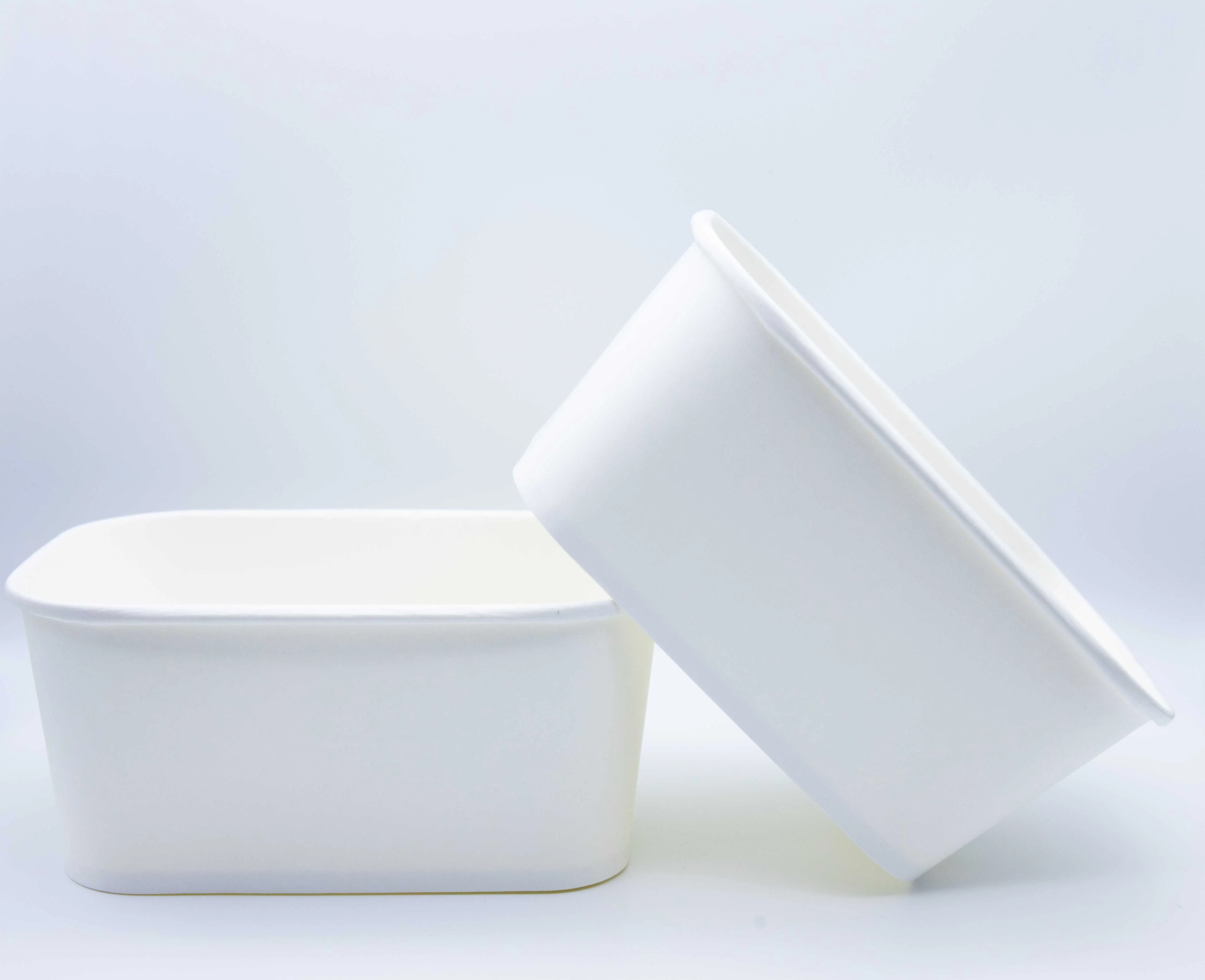 PE PLA Water-Based Coating Rectangular Square Paper Bowl Paper Food Box Container Packaging