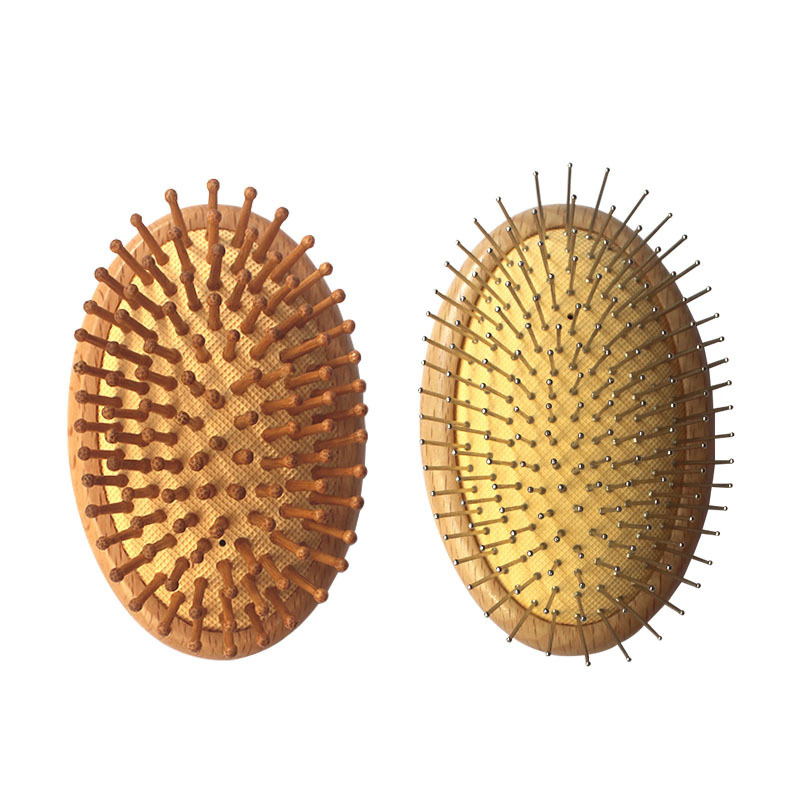 Promotional Gift Custom Professional Wooden Hair Massage Brush Comb Natural Bamboo No Handle Scalp Care