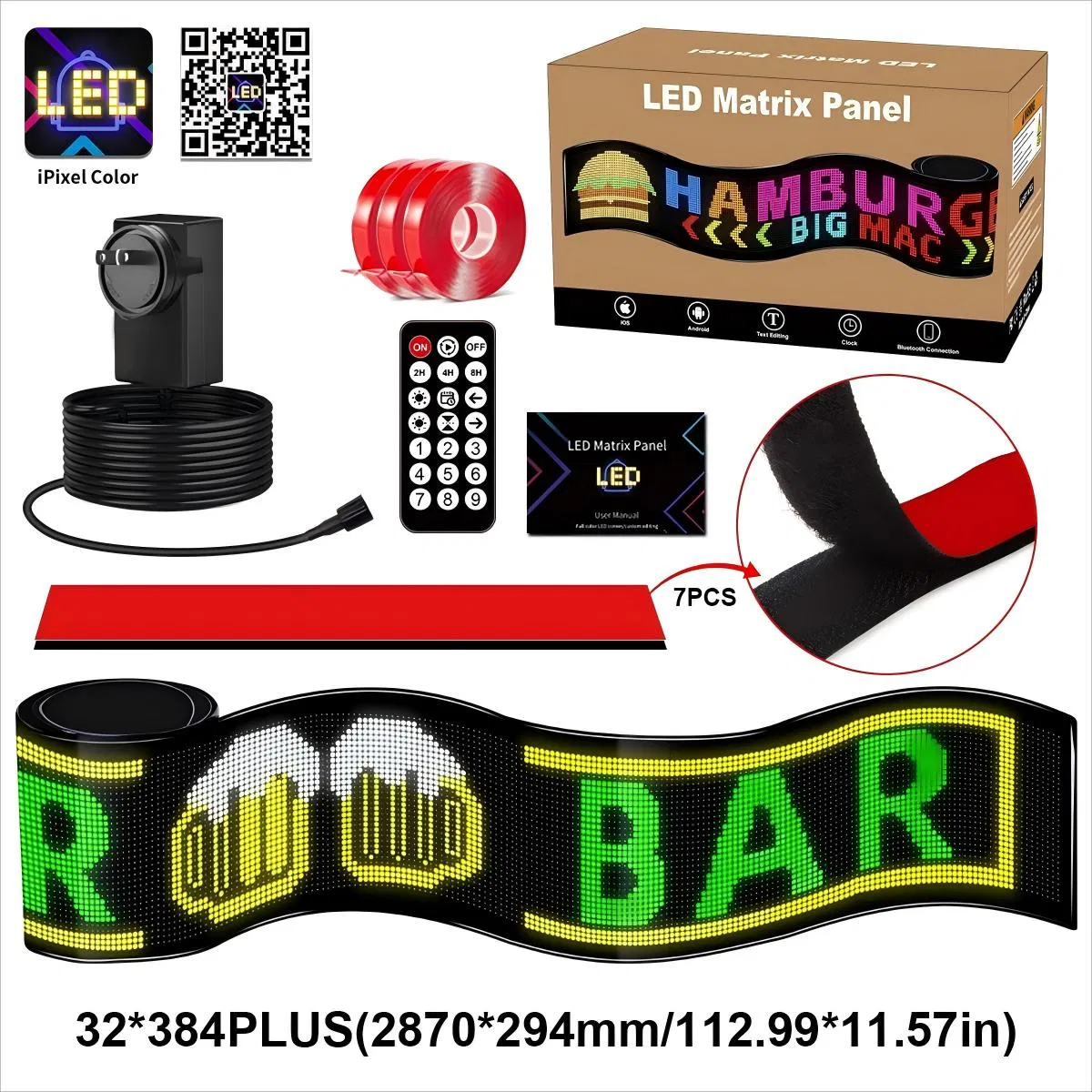 Double Line LED Matrix Display Scrolling Panel 75.59*11.02inch