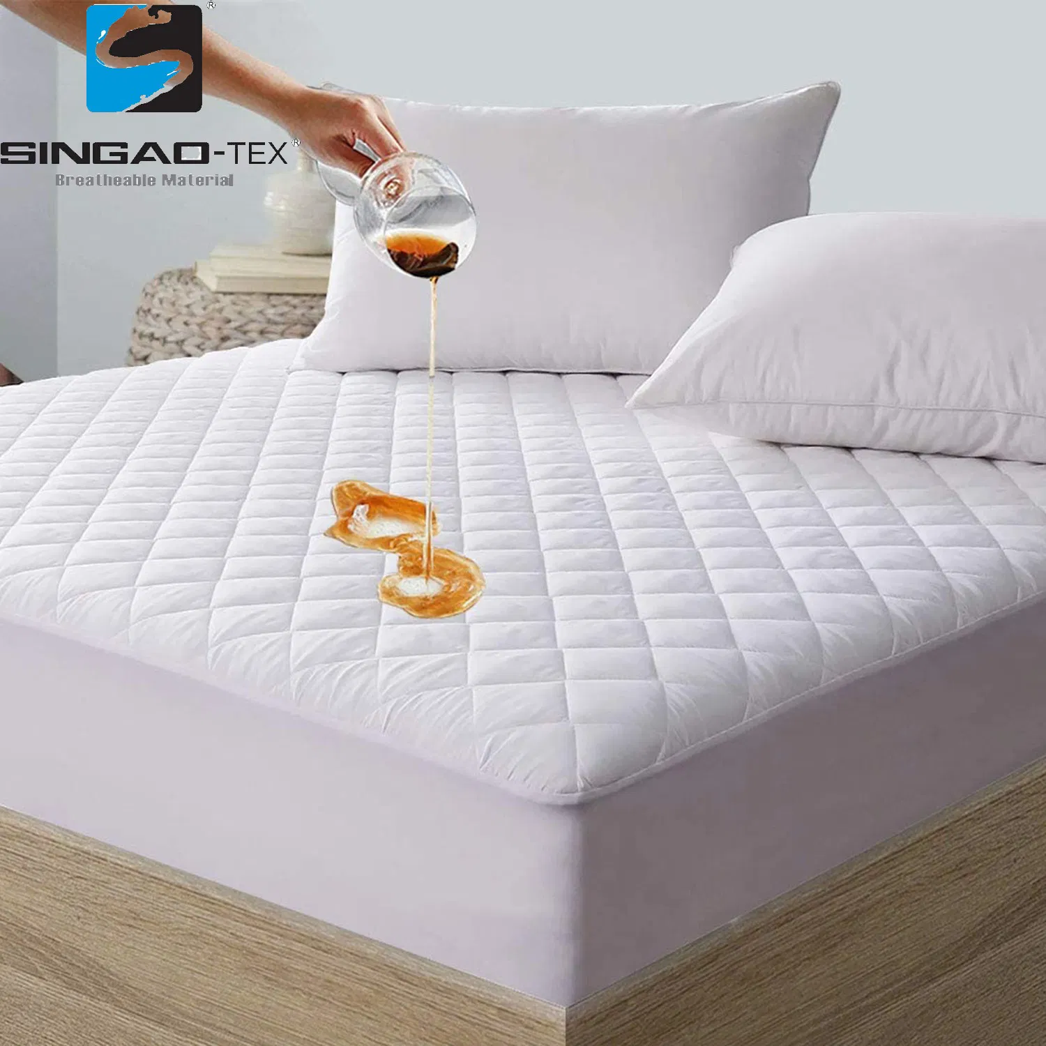 High Quality Wholesale Elastic 4 Corners Mattress Cover Mattress Pad Machine Washable